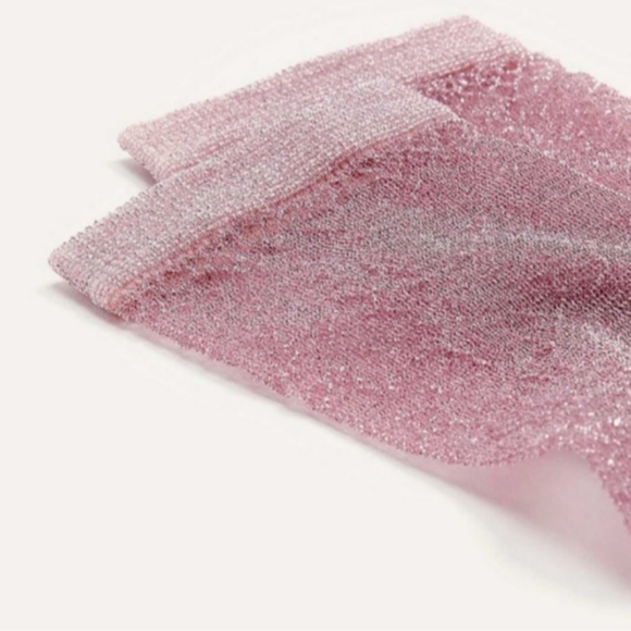 Knit Lurex Dress Socks - Lotus (Dusty Rose Pink) - Picture 3 of 4